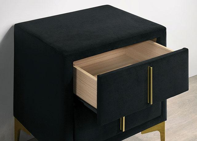 FLORIZEL Night Stand, Black - California Furniture (Coachella, CA)