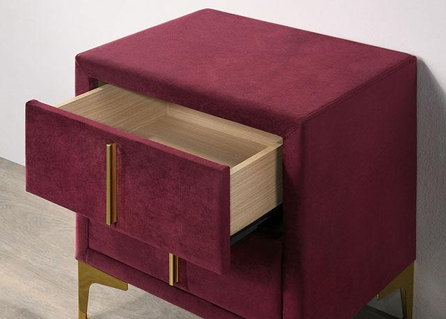 FLORIZEL Night Stand, Red - California Furniture (Coachella, CA)