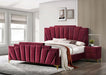 FLORIZEL Cal.King, E.King & Queen Bed, Black & Red - California Furniture (Coachella, CA)