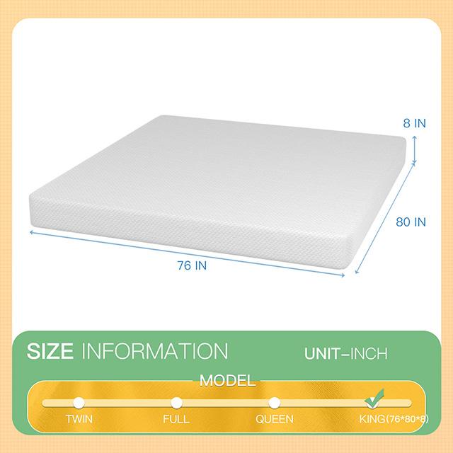 Forsythia 8" E.King Green Tea Gel Memory Foam - California Furniture (Coachella, CA)