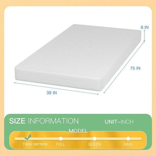 Forsythia 8" Twin Green Tea Gel Memory Foam - California Furniture (Coachella, CA)