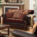 Franklin Burgundy/Espresso Love Seat, Burgundy - California Furniture (Coachella, CA)