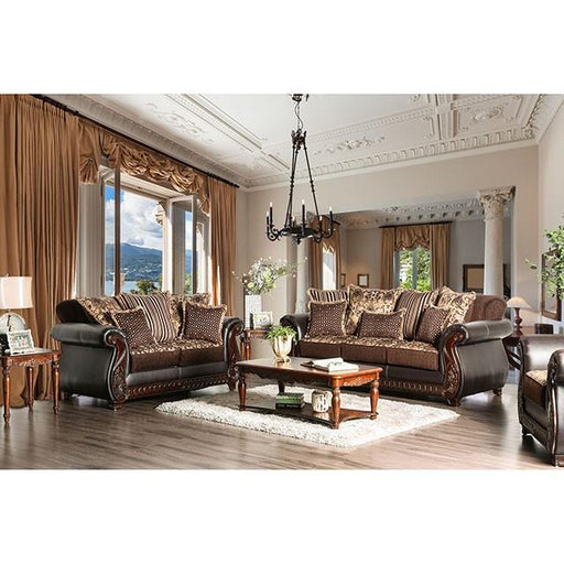 Franklin Dark Brown/Tan Chair With Pu In Brown - California Furniture (Coachella, CA)