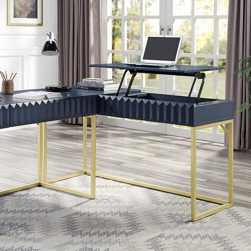 FREIBURG Corner Desk, Antique Blue - California Furniture (Coachella, CA)