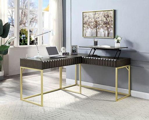 FREIBURG Corner Desk, Walnut - California Furniture (Coachella, CA)