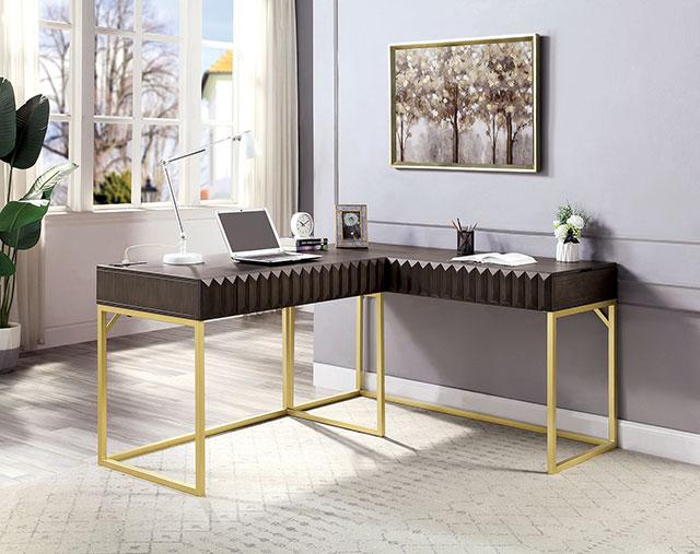FREIBURG Corner Desk, Walnut - California Furniture (Coachella, CA)