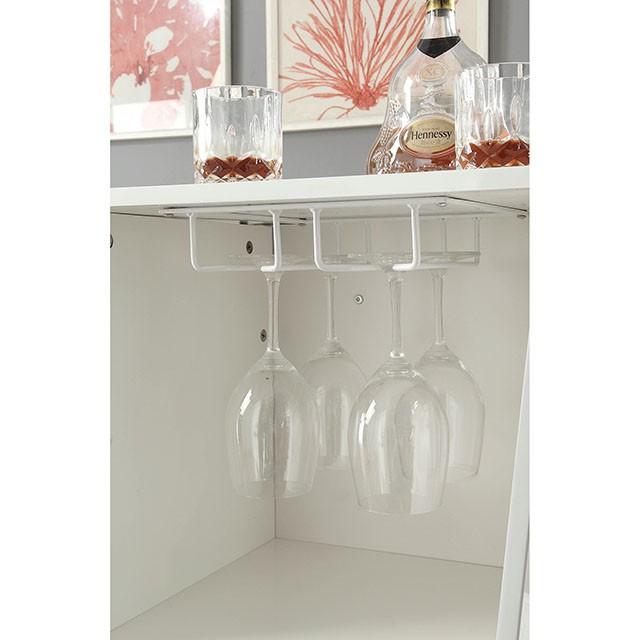 Fuero White/Chrome Bar Table (K/D) - California Furniture (Coachella, CA)