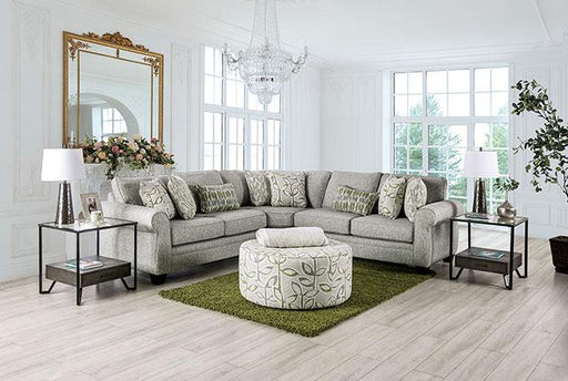 GARDNER Ottoman, Gray/Green - California Furniture (Coachella, CA)