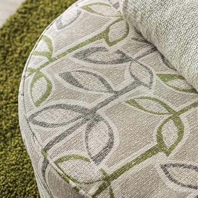GARDNER Ottoman, Gray/Green - California Furniture (Coachella, CA)