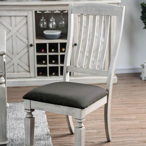 Georgia Antique White/Gray Side Chair (2/CTN) - California Furniture (Coachella, CA)