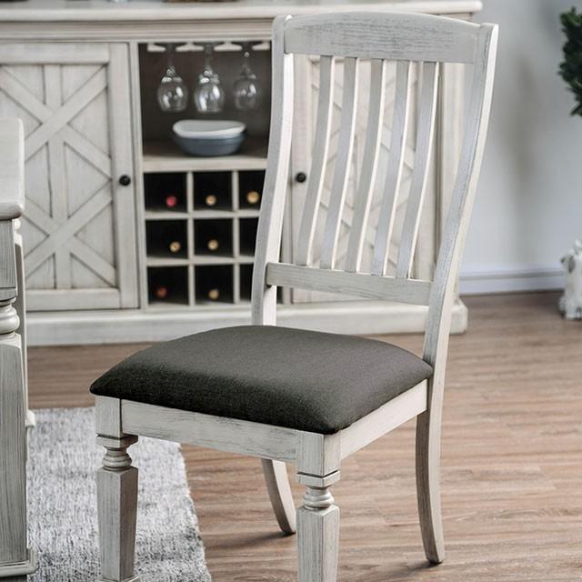 Georgia Antique White/Gray Side Chair (2/CTN) - California Furniture (Coachella, CA)