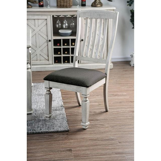 Georgia Antique White/Gray Side Chair (2/CTN) - California Furniture (Coachella, CA)