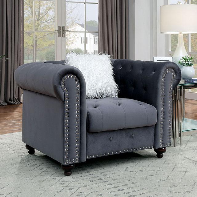 GIACOMO Chair, Gray - California Furniture (Coachella, CA)