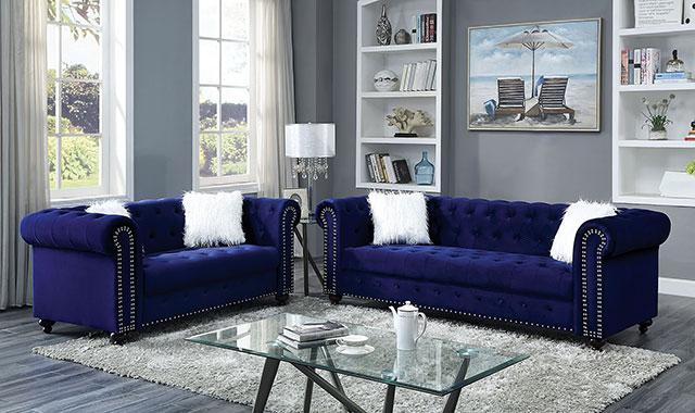 GIACOMO Loveseat, Blue - California Furniture (Coachella, CA)