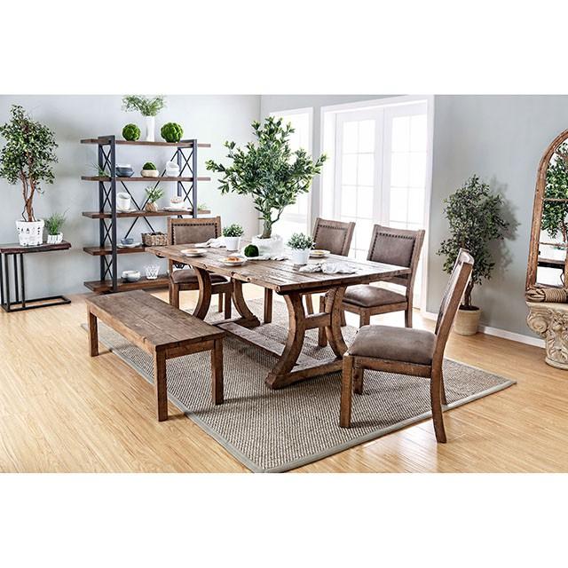 GIANNA Rustic Oak 77" Dining Table - California Furniture (Coachella, CA)