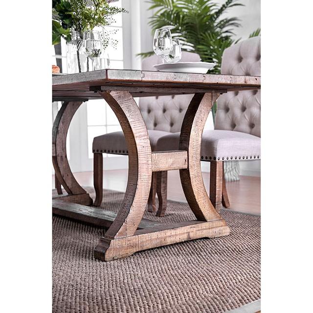 GIANNA Rustic Oak 77" Dining Table - California Furniture (Coachella, CA)