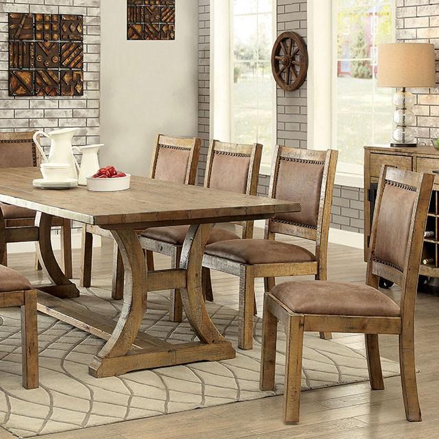GIANNA Rustic Pine 96" Dining Table - California Furniture (Coachella, CA)