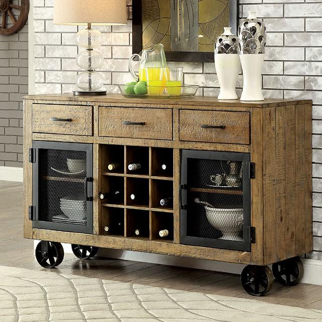 GIANNA Rustic Pine 96" Dining Table - California Furniture (Coachella, CA)