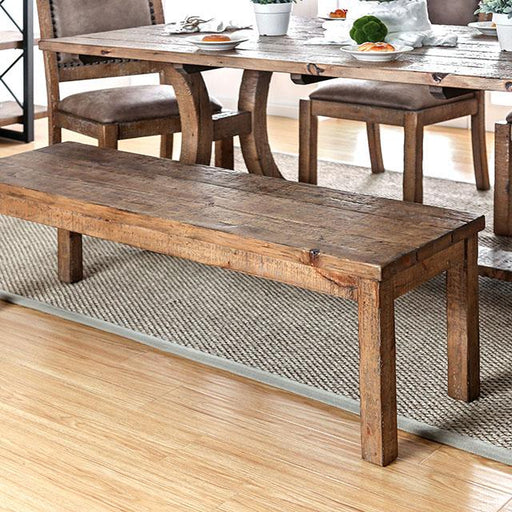 GIANNA Rustic Pine Wooden Bench - California Furniture (Coachella, CA)