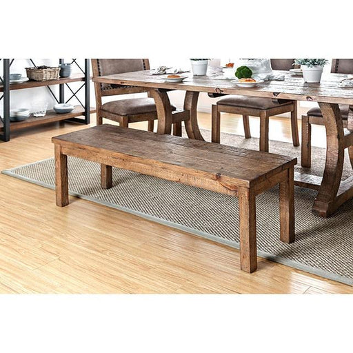 GIANNA Rustic Pine Wooden Bench - California Furniture (Coachella, CA)