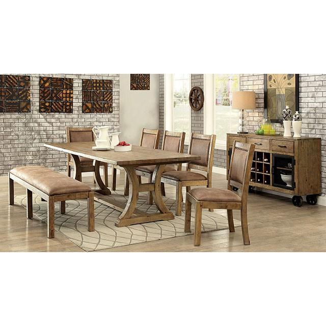 GIANNA Rustic Pine/Brown Side Chair (2/CTN) - California Furniture (Coachella, CA)