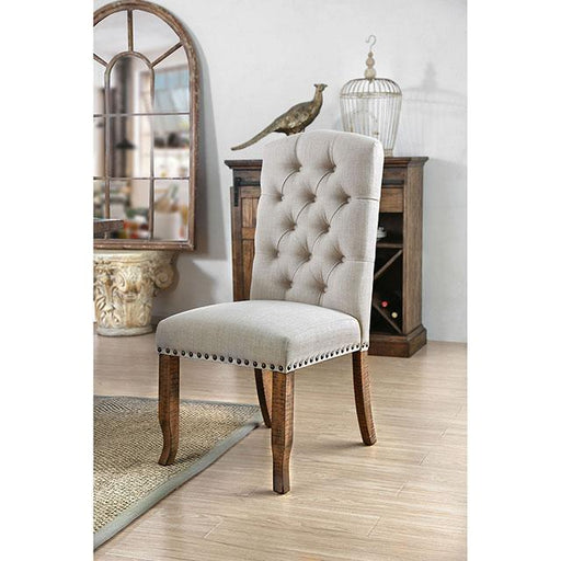 Gianna Rustic Pine/Ivory Side Chair (2/CTN) - California Furniture (Coachella, CA)
