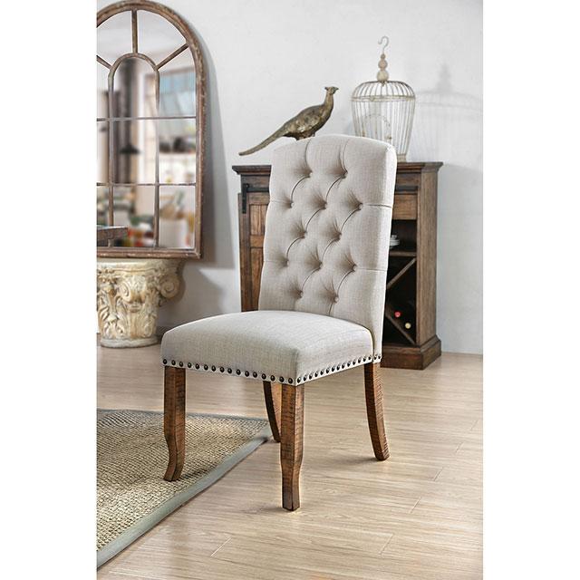 Gianna Rustic Pine/Ivory Side Chair (2/CTN) - California Furniture (Coachella, CA)