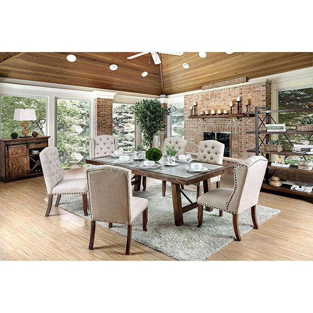 Gianna Rustic Pine/Ivory Side Chair (2/CTN) - California Furniture (Coachella, CA)