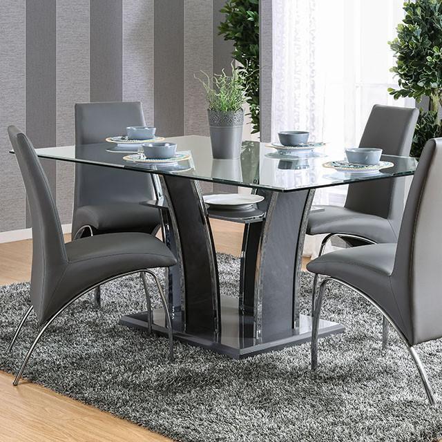 Glenview I Gray/Chrome Dining Table - California Furniture (Coachella, CA)