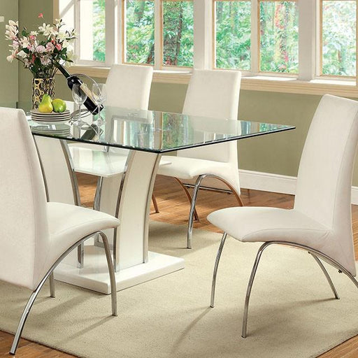 Glenview White/Chrome Dining Table - California Furniture (Coachella, CA)