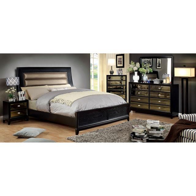 Golva Bed Beige & Black - California Furniture (Coachella, CA)