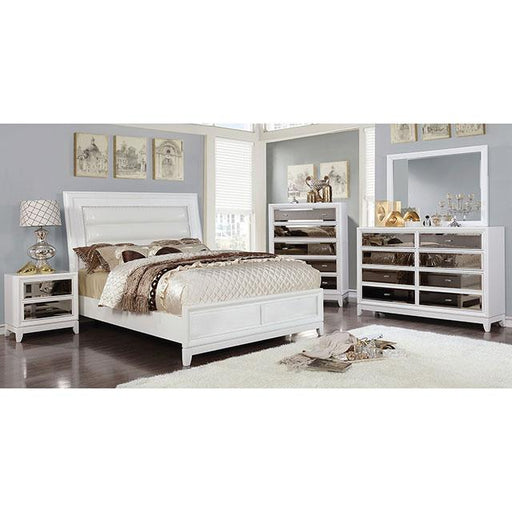 Golva E.King & Queen Bed White & Silver - California Furniture (Coachella, CA)