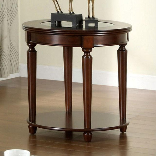 Granvia Dark Cherry End Table - California Furniture (Coachella, CA)