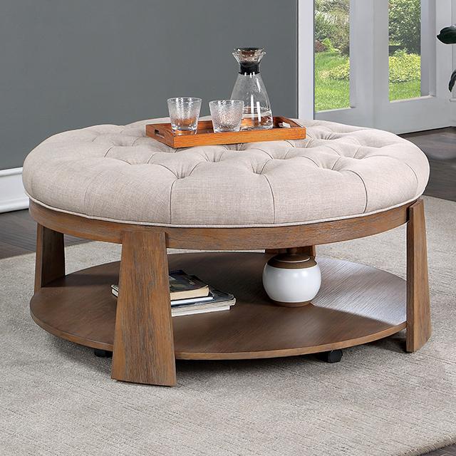 GUIS Round Coffee Table, Beige - California Furniture (Coachella, CA)