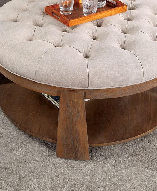 GUIS Round Coffee Table, Beige - California Furniture (Coachella, CA)
