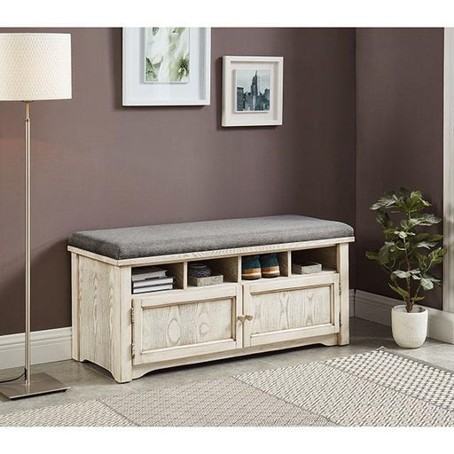 Gwebdolyn Weather White Shoe Bench - California Furniture (Coachella, CA)