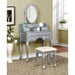 Harriet Silver Vanity w/ Stool - California Furniture (Coachella, CA)