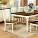 HARRISBURG Vintage White/Dark Oak Dining Table w/ 18" Butterfly Leaf - California Furniture (Coachella, CA)