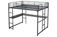 Cybill Full Loft Bed White, Silver, & Black - California Furniture (Coachella, CA)
