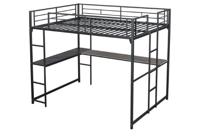Cybill Full Loft Bed White, Silver, & Black - California Furniture (Coachella, CA)