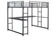 Cybill Full Loft Bed White, Silver, & Black - California Furniture (Coachella, CA)