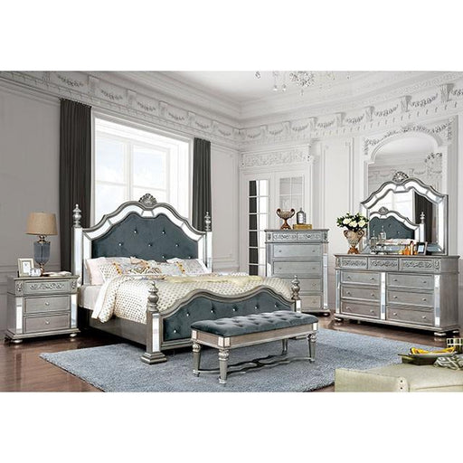 Azha Silver/Gray Cal.King & Queen Bed - California Furniture (Coachella, CA)