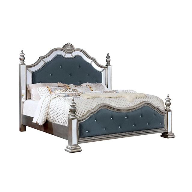 Azha Silver/Gray Cal.King & Queen Bed - California Furniture (Coachella, CA)
