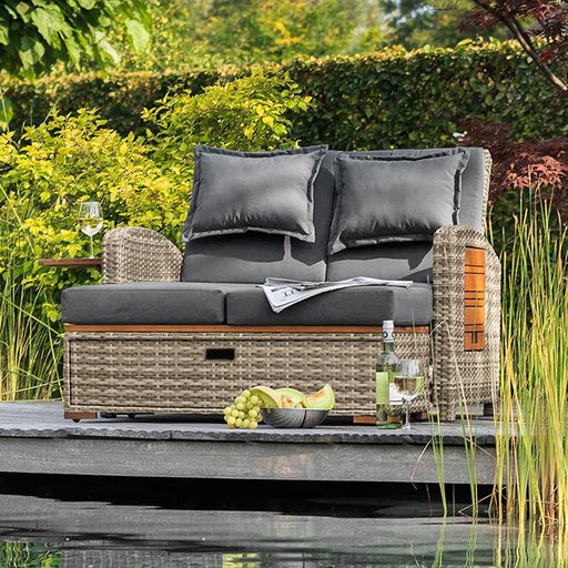 Bahia Tobago Reclining Chaise Lounge Brown & Gray - California Furniture (Coachella, CA)