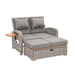 Bahia Tobago Reclining Chaise Lounge Brown & Gray - California Furniture (Coachella, CA)
