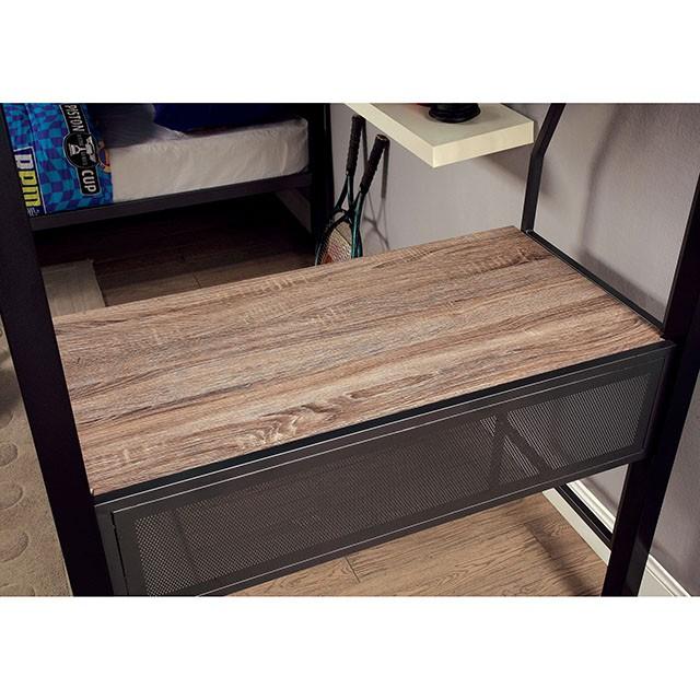 BALLARAT Silver Triple Twin Bunk Bed w/ Desk - California Furniture (Coachella, CA)
