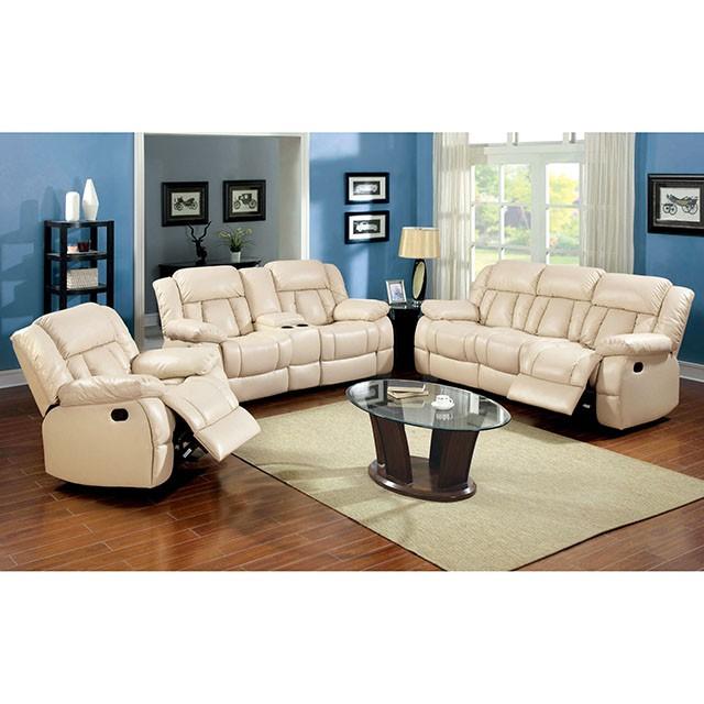 Barbado Ivory Sofa w/ 2 Recliners - California Furniture (Coachella, CA)