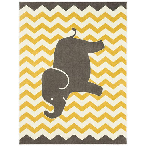 BARON 5' X 8', Area Rug, Elephant, Yellow/Gray - California Furniture (Coachella, CA)