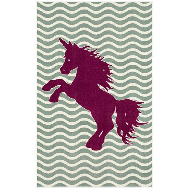 BARON 5' X 8', Area Rug, Horse, Sage Green/Fuchsia - California Furniture (Coachella, CA)