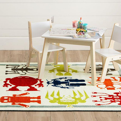 BARON 5' X 8', Area Rug, Robots, Multi/Ivory - California Furniture (Coachella, CA)